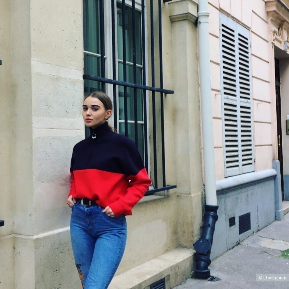 Sandro paris • Vega color block quarter zip sweater